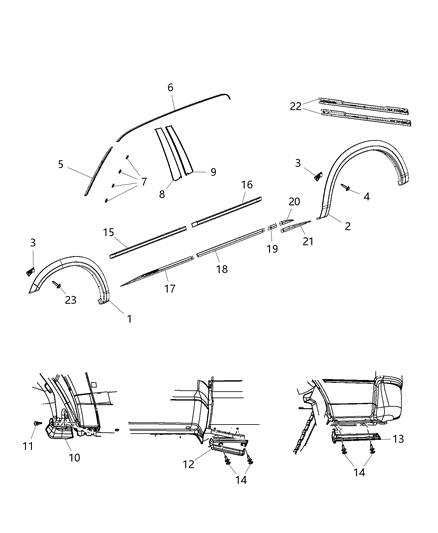 Molding Tailgate Diagram for 68260470AC