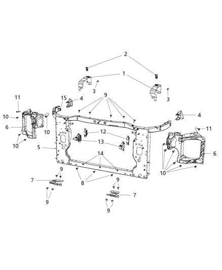 Bracket Cooling Module Diagram for 68144538AB