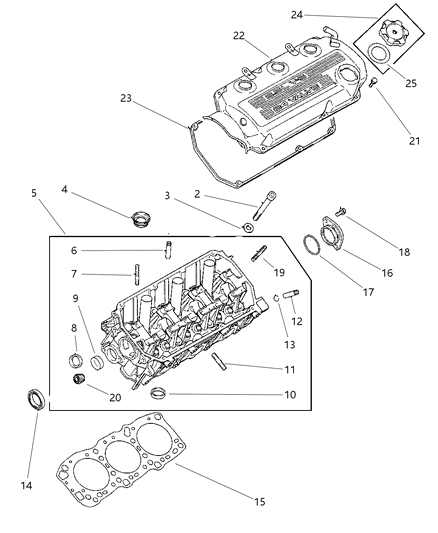 1997 Dodge Stratus Cap, Cylinder Head (Sealing 32) Diagram for MD166517