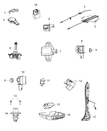 Sensor Acceleration Dual Axis Diagram for 68245080AA