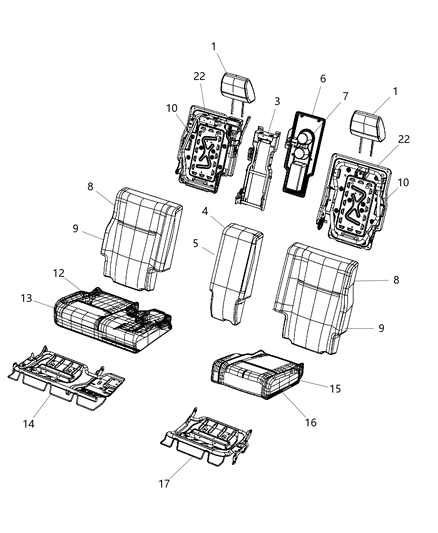 Foam Seat Back 40% Diagram for 68045077AA
