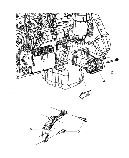Bracket Engine Mount Diagram for 52121809AD