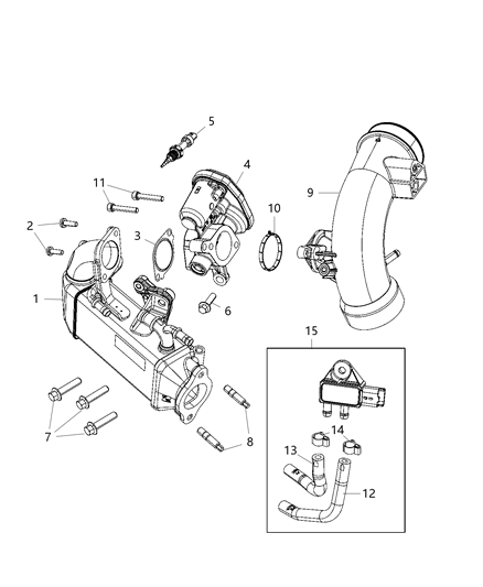 2020 Jeep Compass Sensor Differential Pressure Diagram for 68490197AA