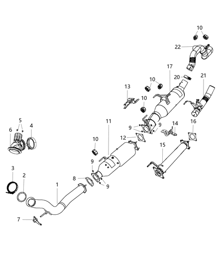 1984 Jeep Cherokee Pipe Exhaust Extension Cold End Diagram for 68261135AA
