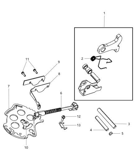 2010 Chrysler PT Cruiser Shaft, Parking Sprag Anchor (9.17X52) Diagram for 4431999