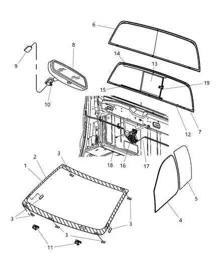 2000 Chrysler LHS Glass Front Door See Note Diagram for 55372812AA