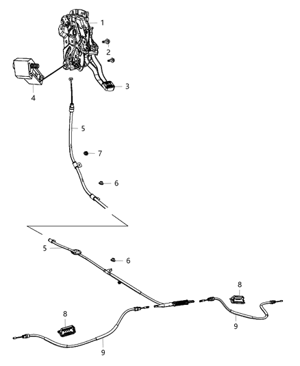 2006 Dodge Caravan Lever Assembly Parking Brake Diagram for 4779627AH