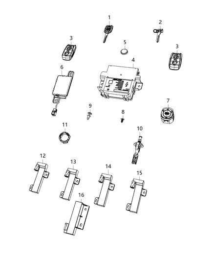 Antenna Remote Start And Keyless Entry Diagram for 68144668AC