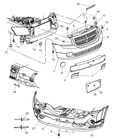 Plug Front Fascia Diagram for 5116198AA