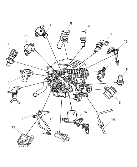 2013 Jeep Wrangler Sensor Crankshaft Position Diagram for 68039478AA