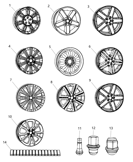 Wheel Aluminum Diagram for 1TA78DD5AA