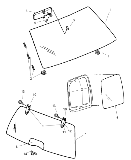 2022 Ram 1500 Classic Backlite Note: For Backlite Hinges And Associated Hardware Diagram for 55360340AP