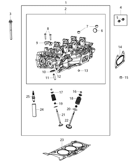 Head Cylinder With Valves Diagram for RL227451AA
