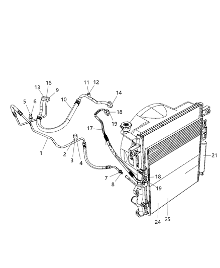 2016 Ram 2500 Line A/C Suction Diagram for 68093299AA