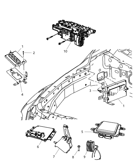 Module Transmission Electric Hydraulic Control Diagram for 68033810AA