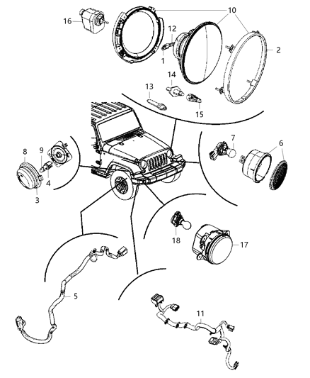 Headlamp Diagram for 55078150AC