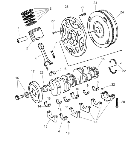 2000 Dodge Durango Torque Converter Diagram for R4736549AB