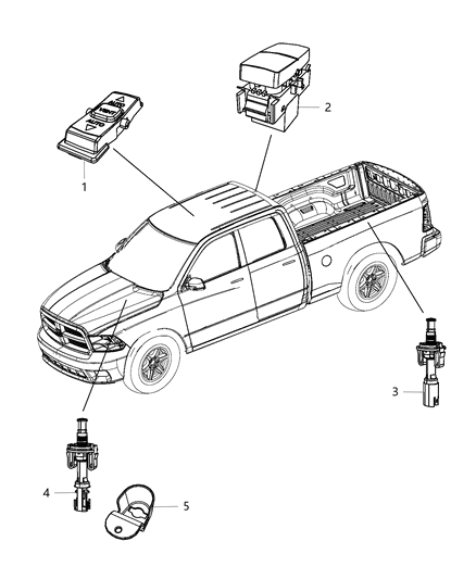 2002 Chrysler Concorde Switch Power Window Rear Sliding Glass Diagram for 4602915AA