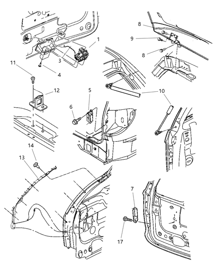 Latch Lift Gate Diagram for 4717674AE