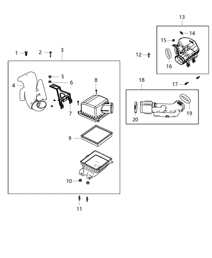 Bracket Vacuum Pump Diagram for 68087886AA