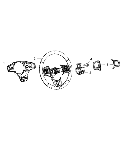 Cover Steering Wheel Back Diagram for 1YH751DVAA