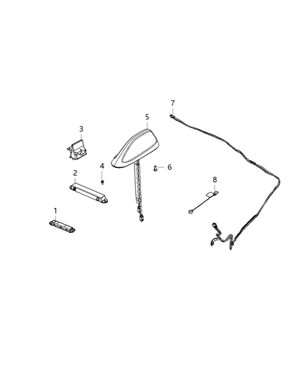 Antenna Base Cable And Bracket Diagram for 6ZZ68KXJAA