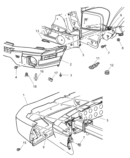 Bumper Front Diagram for 55077497AD