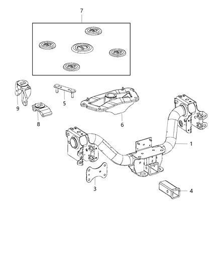 Bracket Tie Down Rear Diagram for 68171176AA