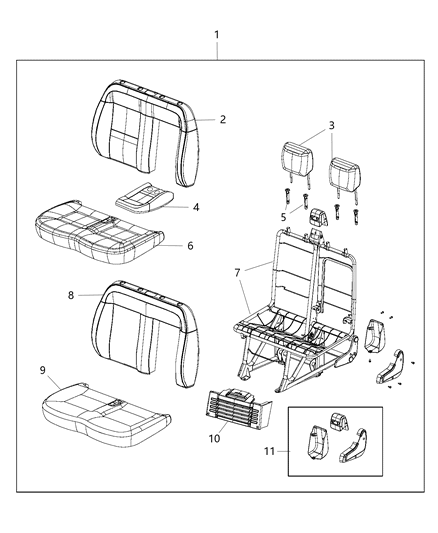 2014 Jeep Cherokee Screw Pan Head Seat To Floor Attaching Diagram for 6511186AA