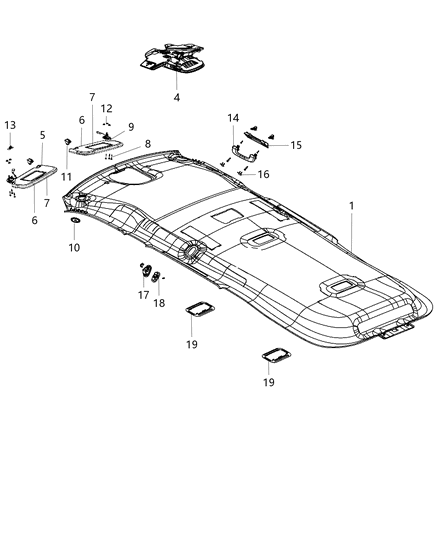Headliner Bluetooth Microphone & Speaker Included. Diagram for 6GC94DX9AA