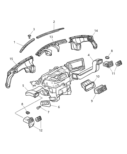 Outlet A/C & Heater Left Diagram for 1BQ92XDVAA