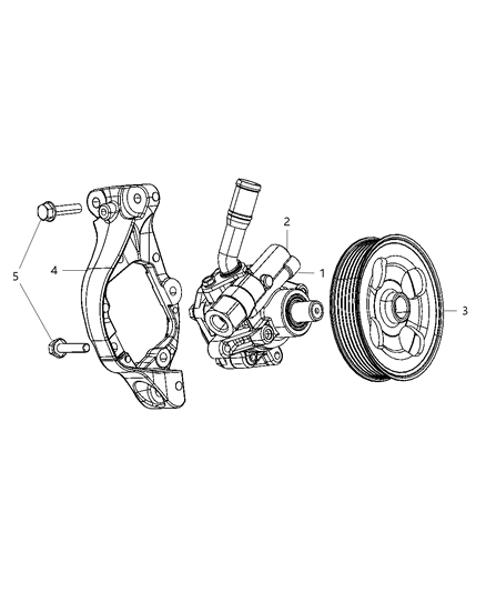1990 Dodge D250 Bracket Power Steering Reservoir Diagram for 52126099AC