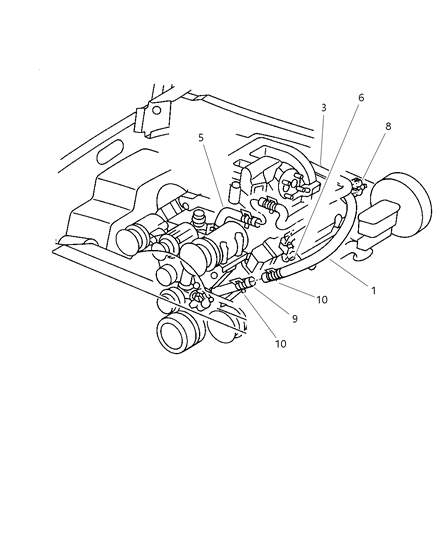 2004 Chrysler Crossfire Hose Heater Return Diagram for 55036776