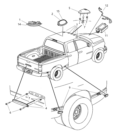 1995 Chrysler LHS Lamp Dome Diagram for 5JG58BD1AB