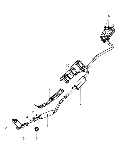 Pipe Exhaust Front Diagram for 5006550AB