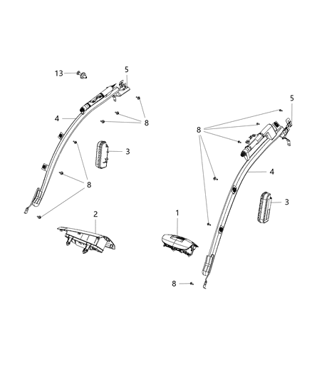 1993 Dodge Shadow Bracket Diagram for 68240100AA