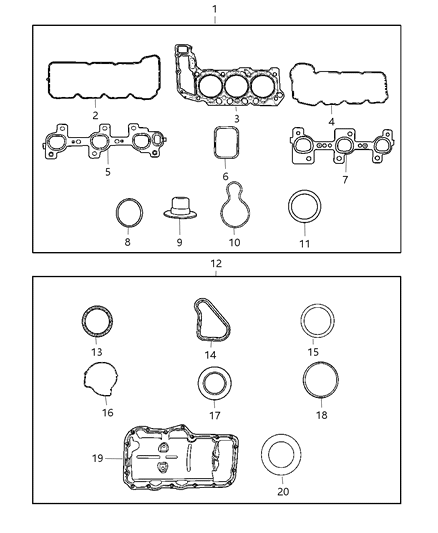 1996 Jeep Grand Cherokee O Ring [54Mm Inside Diameter X 2.0 Section] Diagram for 53021032