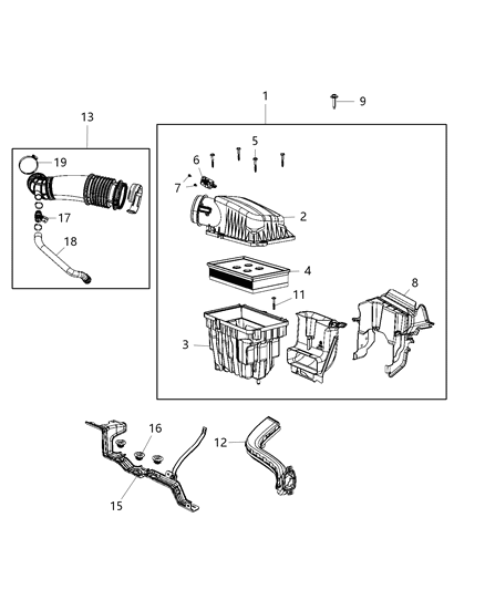 Element Air Cleaner Diagram for 68293164AB