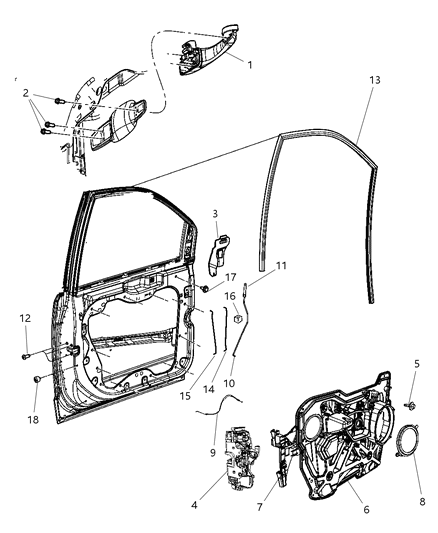 Channel Front Door Glass Diagram for 4894928AC