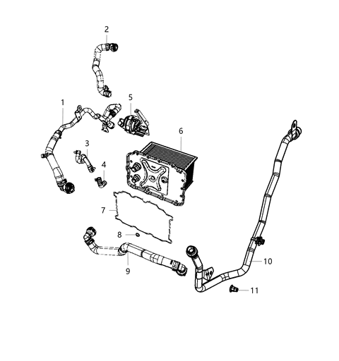 Hose Coolant Cooler To Pump Diagram for 68403554AA