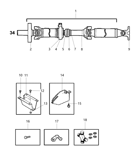 Universal Joint Kit Diagram for GR137757