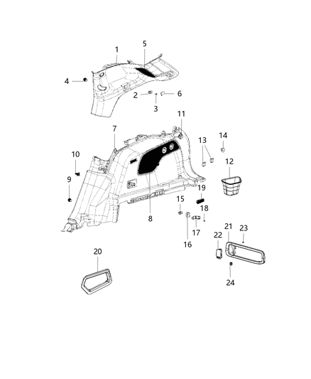Panel Quarter Trim Lower Diagram for 1YR66DX9AG