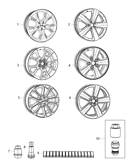 Wheel Aluminum Diagram for 1VH40DD5AA