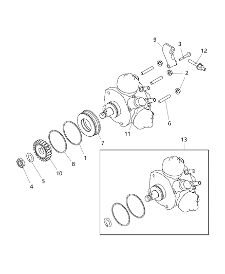 1986 Dodge Ramcharger Gear Injection Pump Diagram for 68447591AA