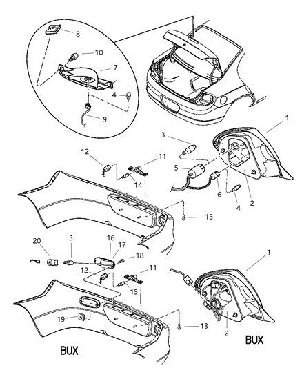 Lamp License Plate Diagram for 5303021AB