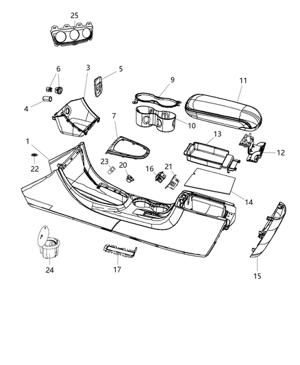 Armrest Console Diagram for 1UU161R4AF