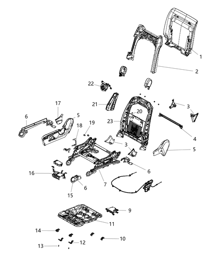 2016 Jeep Grand Cherokee Frame Front Seat Back Diagram for 4610316AK