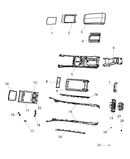 Lid Armrest Bin Diagram for 1LD951DVAA