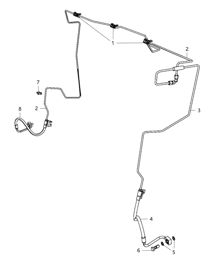 1989 Dodge Omni Tube Brake Hydraulic Control Unit To Left Front Hose Diagram for 52124731AD