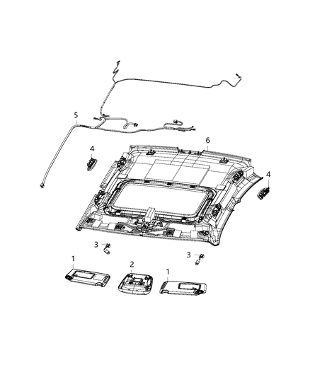 1987 Dodge B350 Console Overhead Diagram for 5LN19DX9AC